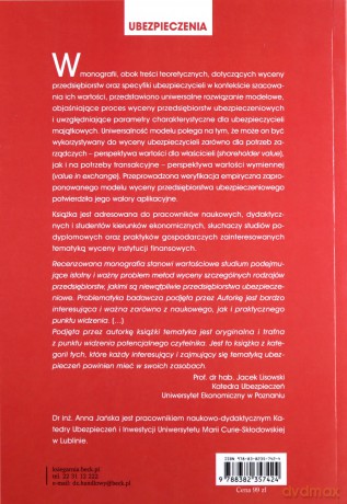 Wycena przedsiębiorstw ubezpieczeniowych - Anna Jańska [KSIĄŻKA]