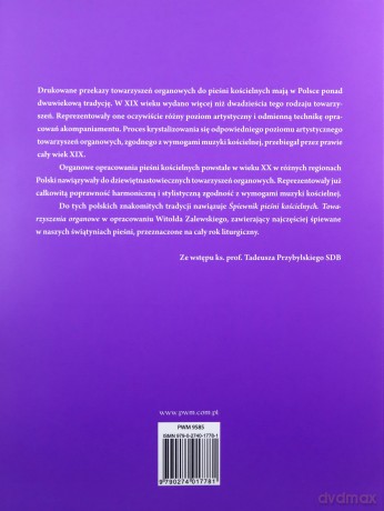 Śpiewnik pieśni kościelnych Towarzyszenia organowe - Witold Zalewski [KSIĄŻKA]