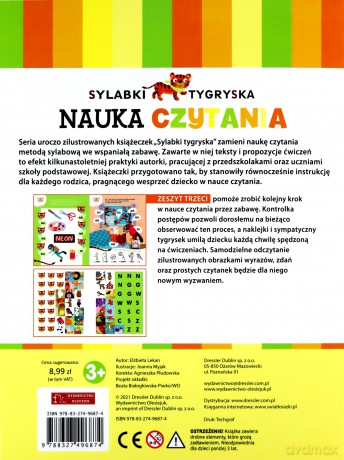 Sylabki Tygryska. Nauka czytania zeszyt 3 - Elżbieta Lekan, Joanna Myjak [KSIĄŻKA]