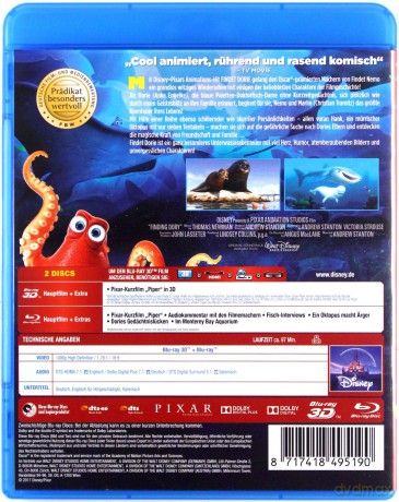 Finding Dory (Gdzie jest Dory?) (Disney) [Blu-Ray 3D]+[Blu-Ray]