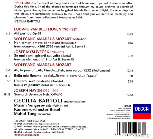 Cecilia Bartoli: Unreleased [CD]