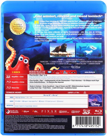 Finding Dory (Gdzie jest Dory?) (Disney) [Blu-Ray 3D]+[Blu-Ray]