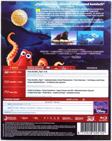 Finding Dory (Gdzie jest Dory?) (Disney) [Blu-Ray 3D]+[Blu-Ray]