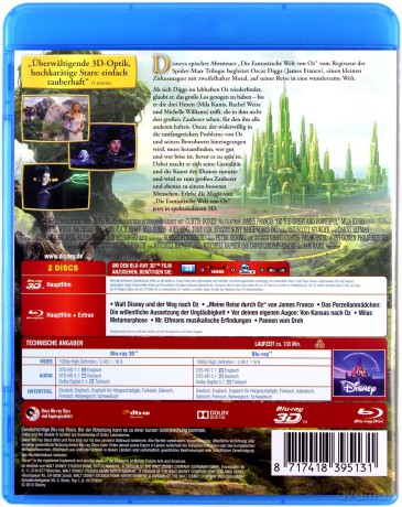 Oz the Great and Powerful (Oz: Wielki i Potężny) (Disney) [Blu-Ray 3D]+[Blu-Ray]