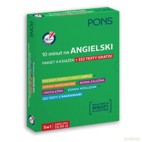10 minut na angielski Pakiet 4 książek + 222 testy [KSIĄŻKA]
