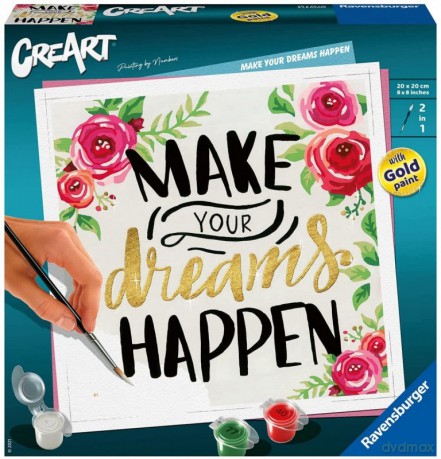 Malowanka CreArt: Malowanie po numerach: Make your dreams happen