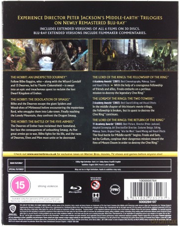 The Middle-Earth Collection Remastered Extended Edition (The Hobbit / The Lord of the Rings) [18xBlu-Ray]+[12DVD]