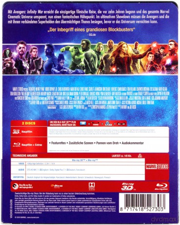 Avengers: Infinity War (Avengers: Wojna bez granic) (steelbook) [Blu-Ray 3D]+[Blu-Ray]