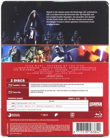 Star Wars: Episode III - Revenge of the Sith (Gwiezdne wojny: Część III - Zemsta Sithów) (steelbook) [2xBlu-Ray]