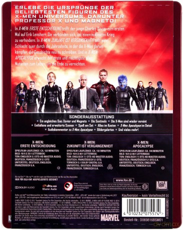 X: First Class / X-Men: Days of Future Past / X-Men: Apocalypse (steelbook) [3xBlu-Ray]