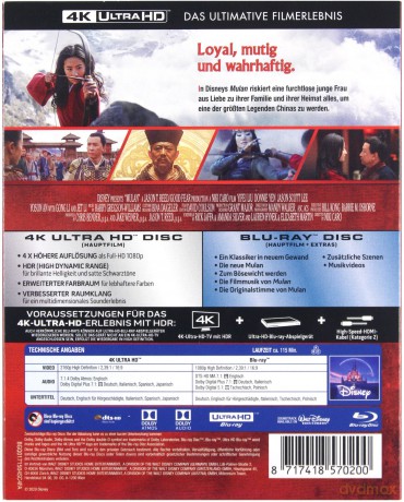 Mulan (Disney) [Blu-Ray 4K]+[Blu-Ray]