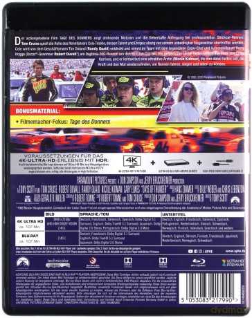 Days of Thunder (Szybki jak błyskawica) [Blu-Ray 4K]+[Blu-Ray]
