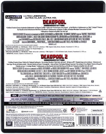 Deadpool 1-2 Complete Collection [3xBlu-Ray 4K]+[3xBlu-Ray]