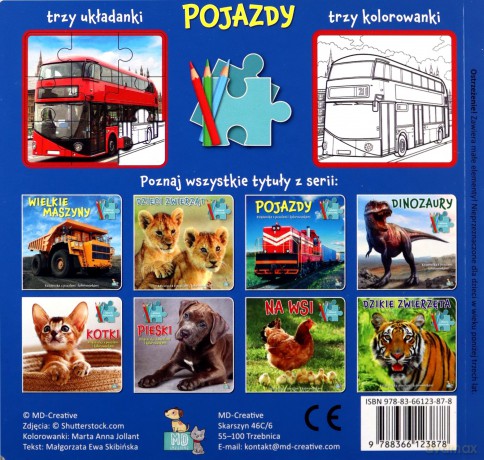 Pojazdy. Książeczka z puzzlami i kolorowankami [KSIĄŻKA]