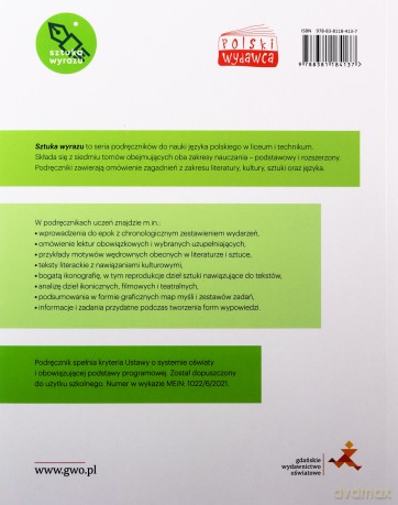 Język polski 3 (cz. 2) Sztuka wyrazu Podręcznik dla liceum i technikum Zakresy podstawowy i rozszerzony [KSIĄŻKA]