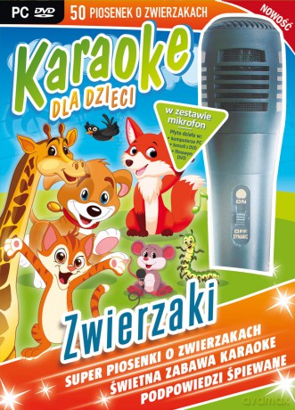 Karaoke dla dzieci zwierzaki z mikrofonem pc-dvd