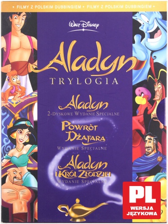 Aladyn Trylogia: Aladyn / Aladyn 2 - Powrót Dżafara / Aladyn i król złodziei (Disney) [4DVD]