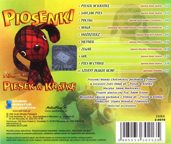Piosenki z filmów pt. Piesek w Kratkę [CD]