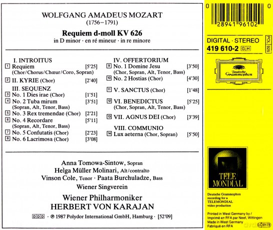 Mozart Requiem [CD]