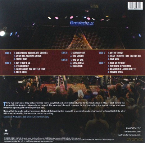 Daryl Hall & John Oates: Live At The Troubadour [3xWinyl]