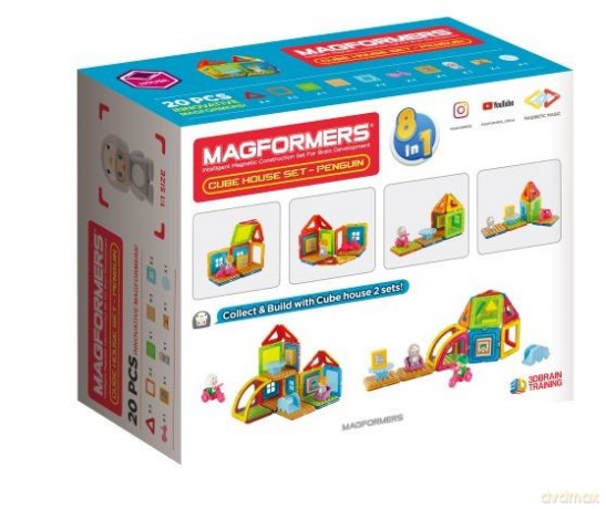Klocki magnetyczne Cube House Pingwin [KLOCKI]