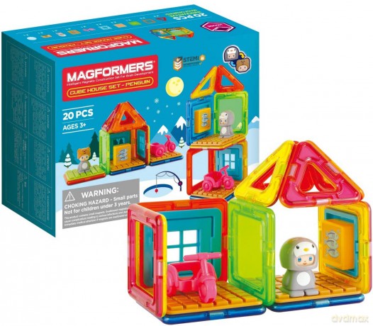Klocki magnetyczne Cube House Pingwin [KLOCKI]