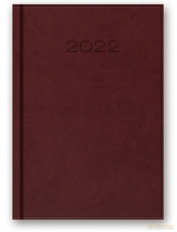 Kalendarz 2022 B6 dzienny oprawa vivella bordo [KALENDARZ]