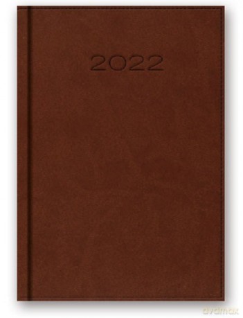 Kalendarz 2022 B6 dzienny oprawa vivella brąz [KALENDARZ]