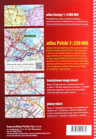 Polska atlas samochodowy + instrukcja pierwszej pomocy 1:250 000 [KSIĄŻKA]