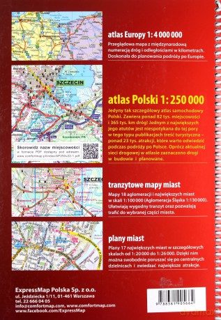 Polska atlas samochodowy + instrukcja pierwszej pomocy 1:250 000 [KSIĄŻKA]