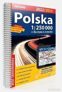 Polska atlas samochodowy 1:250 000 + Europa 1:4 000 000 [KSIĄŻKA]