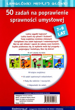50 zadań na poprawienie sprawności umysłowej. Łamigłówki mądrej główki - Anna Juryta, Tamara Michałowska, Anna Szczepaniakniak [KSIĄŻKA]