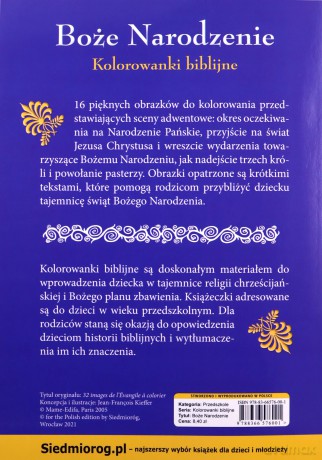 Boże narodzenie. Kolorowanki biblijne - Jean-François Kieffer [KSIĄŻKA]