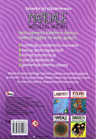 Mandale według wzoru. Zadania do kolorowania - Piotr Kozera [KSIĄŻKA]