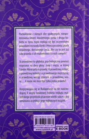 Ta prawdziwa - Sandor Marai [KSIĄŻKA]