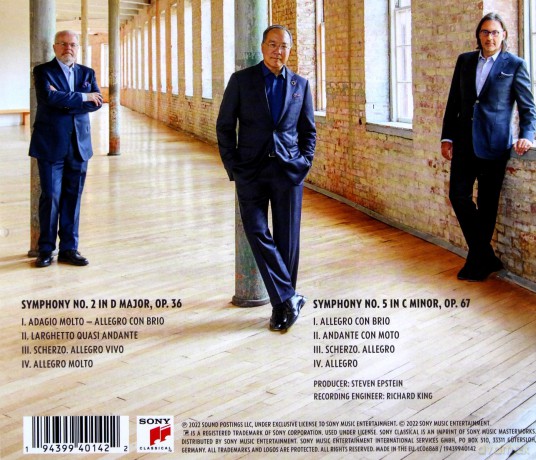 Yo-Yo Ma & Leonidas Kavakos: Beethoven for Three: Symphonies Nos. 2 and 5 [CD]