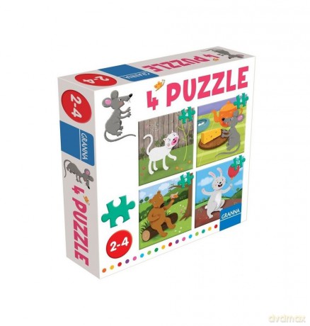 Puzzle z myszką 4 ,6,9,12 el. [PUZZLE]