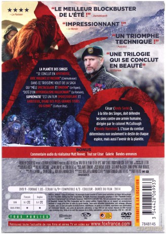 War for the Planet of the Apes (Wojna o planetę małp) [DVD]