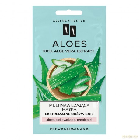 AA Aloes 100% Multinawilżająca Maska na twarz- ekstremalne odżywienie 4 mlx2