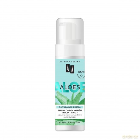 AA Aloes 100% Pianka do demakijażu i mycia twarzy nawilżająco - kojąca 150 ml