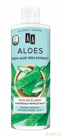 AA Aloes 100% Płyn micelarny łagodząco nawilżający 400 ml