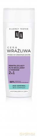 AA Cera Wrażliwa Przeciw Zmarszczkom Rewitalizujący Płyn micelarny z tonikiem 2w1 200 ml