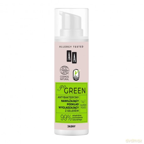 AA Go Green Antybakteryjny Nawilżający Podkład wygładzający z selerem - Jasny 30 ml