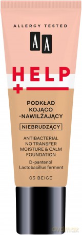 AA HELP Podkład do twarzy kojąco-nawilżający nie brudzący nr 03 Beige 30 ml