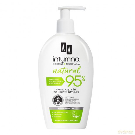 AA Intymna Natural 95% Nawilżający Żel do higieny intymnej 300 ml