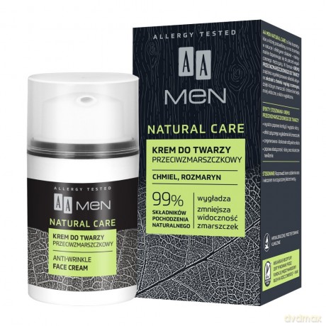 AA Men Natural Care Krem do twarzy przeciwzmarszczkowy 50 ml