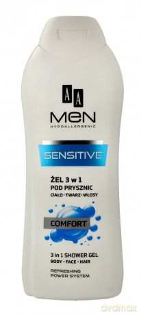 AA Men Sensitive Żel pod prysznic 3w1 Comfort 400 ml
