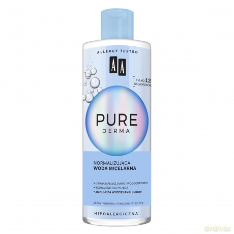 AA Pure Derma Normalizująca Woda micelarna - cera normalna,mieszana,wrażliwa 400 ml