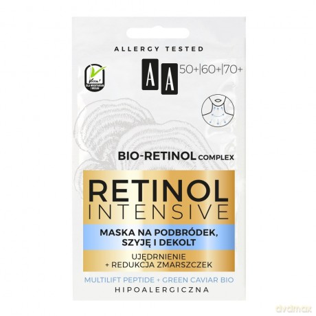 AA Retinol Intensive Maska na podbródek,szyję i dekolt - ujędrnienie + redukcja zmarszczek 5 mlx2