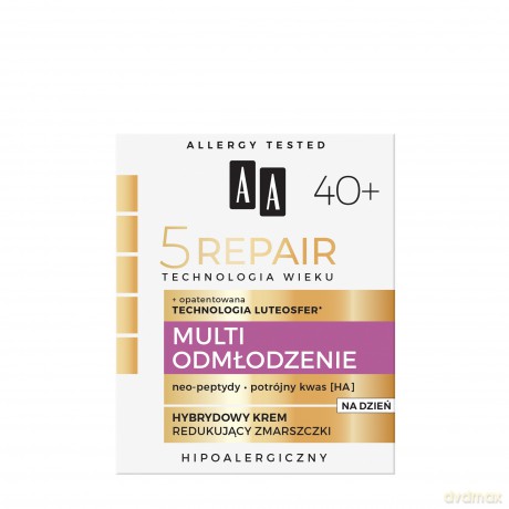 AA Technologia Wieku 5 Repair 40+ Multi Odmłodzenie Hybrydowy Krem redukujący zmarszczki na dzień 50 ml
